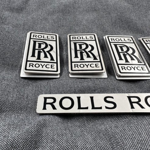 Metallic floor mats badges emblems set for Rolls-Royce Cullinan Phantom Ghost Wraith Spectre