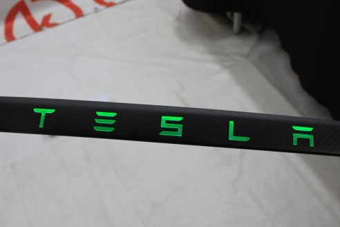 Carbon fiber rear trunk trim with LED for Tesla Modes S