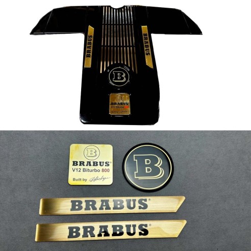 Metallic BRABUS 800 V12 BITURBO style Engine Badge Emblem set for Mercedes-Benz W463