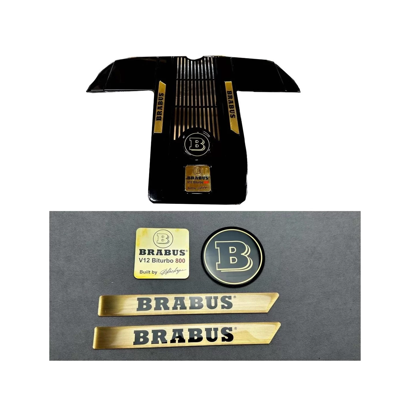 Metallic BRABUS 800 V12 BITURBO style Engine Badge Emblem set for Mercedes-Benz W463