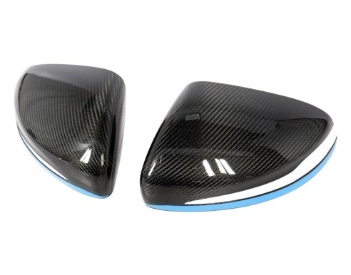 Carbon Fiber Mirror Covers with Blue Stripe for Mercedes-Benz G-Class W463A W464 G63