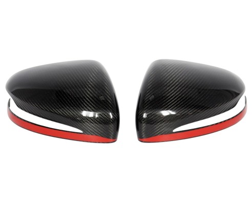 Carbon Fiber Mirror Covers with Red Stripe for Mercedes-Benz G-Class W463A W464 G63