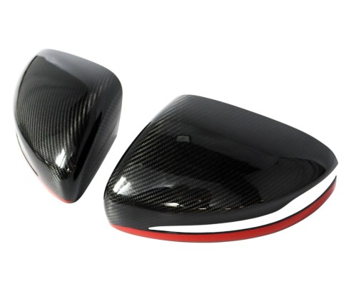 Carbon Fiber Mirror Covers with Red Stripe for Mercedes-Benz G-Class W463A W464 G63