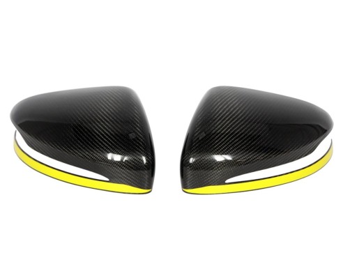 Carbon Fiber Mirror Covers with Yellow Stripe for Mercedes-Benz G-Class W463A W464 G63