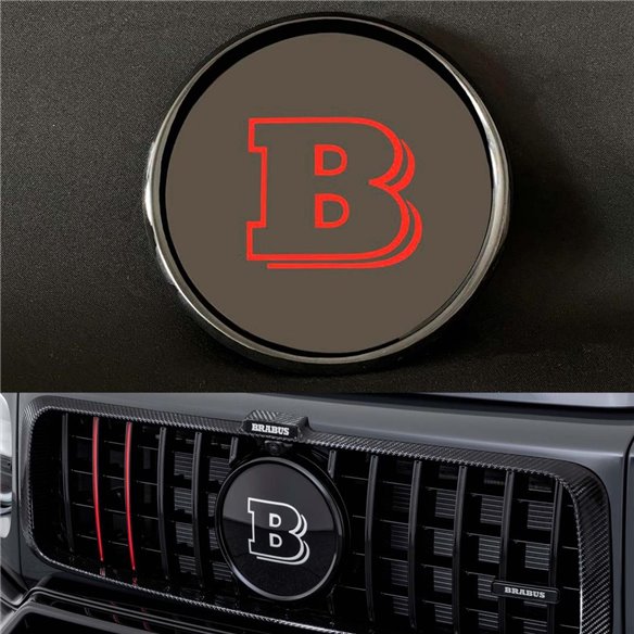 Plastic Red Brabus front grille badge logo for Mercedes-Benz G-Wagon W463a W464