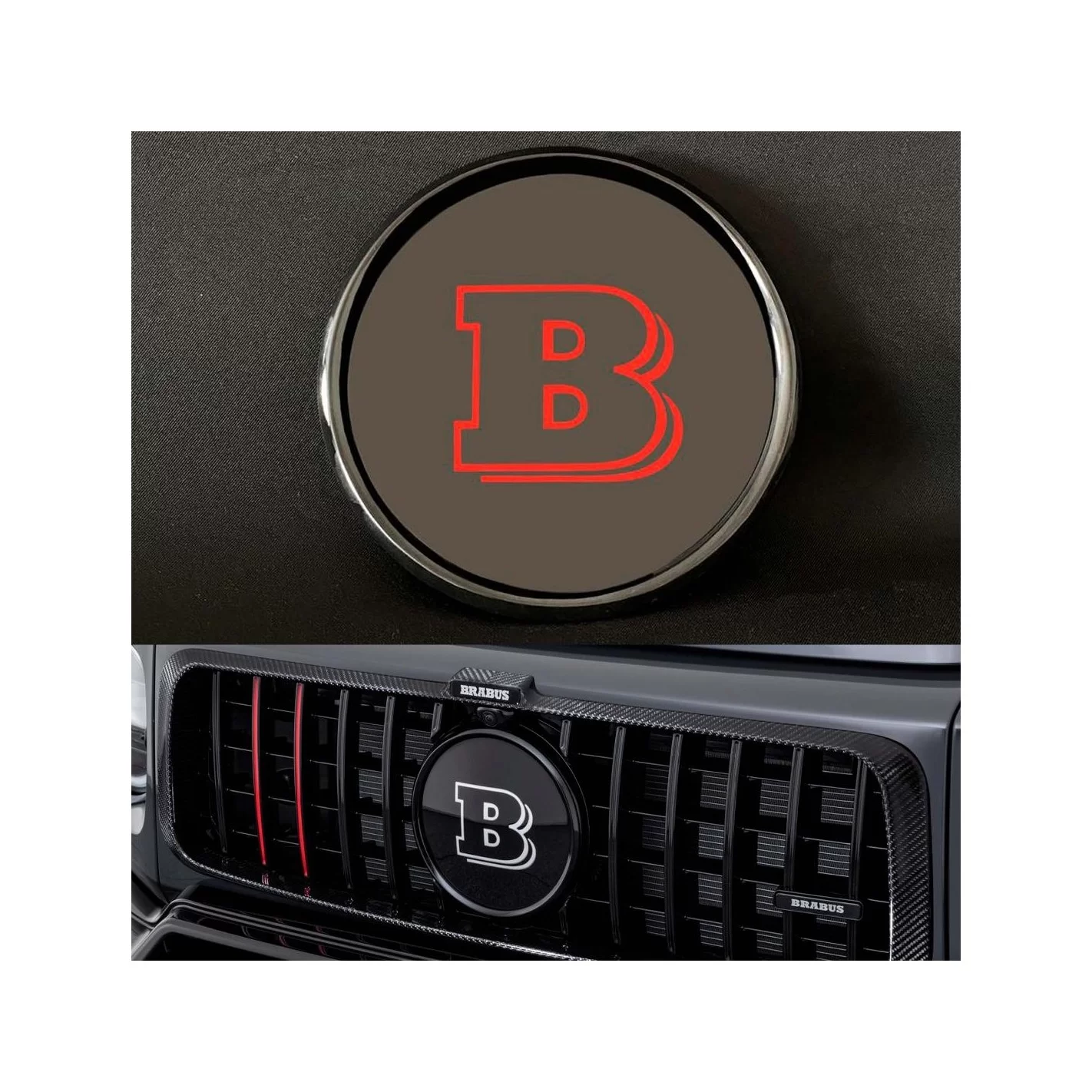 Plastic Red Brabus front grille badge logo for Mercedes-Benz G-Wagon W463a W464