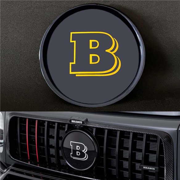 Plastic Yellow Brabus front grille badge logo for Mercedes-Benz G-Wagon W463a W464