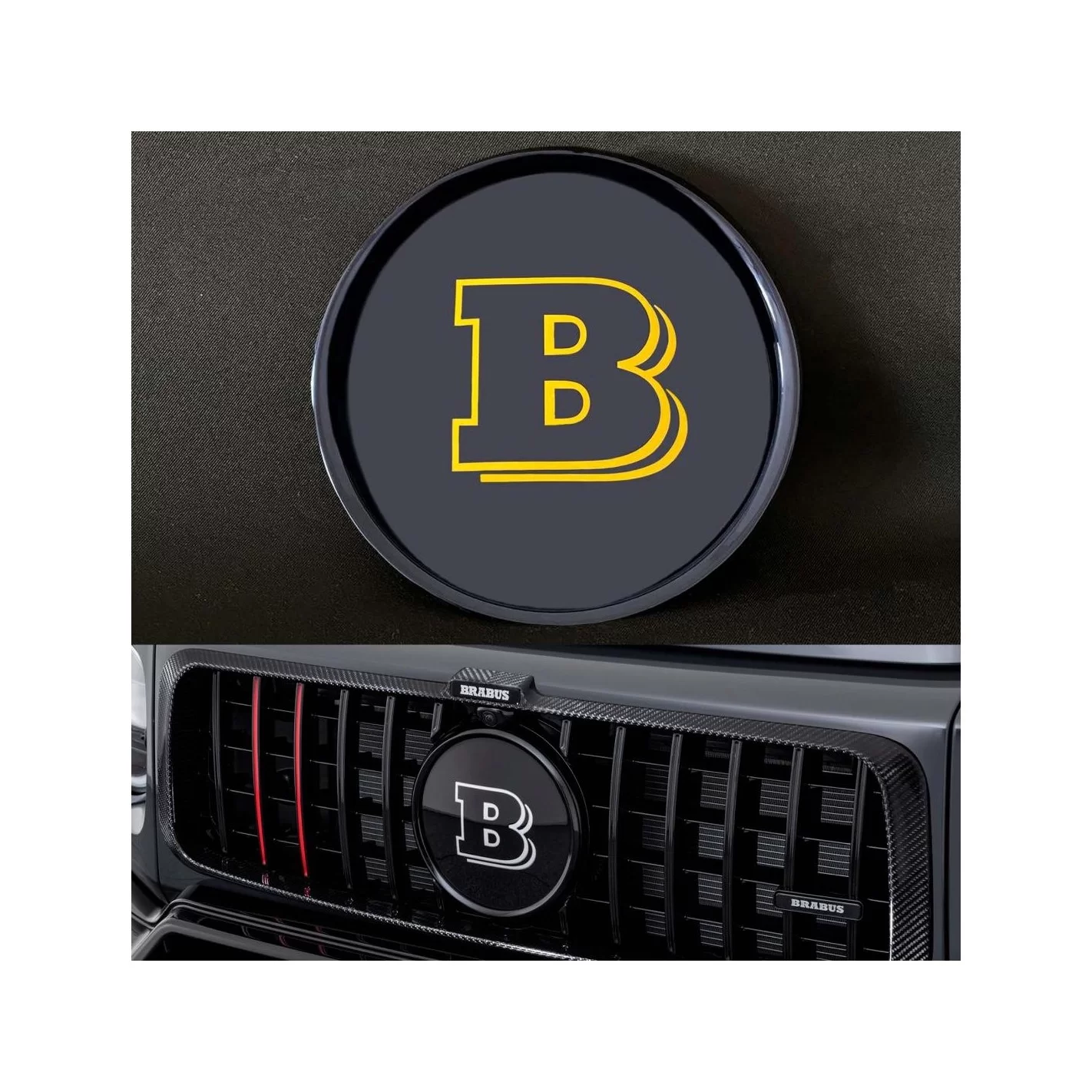 Plastic Yellow Brabus front grille badge logo for Mercedes-Benz G-Wagon W463a W464