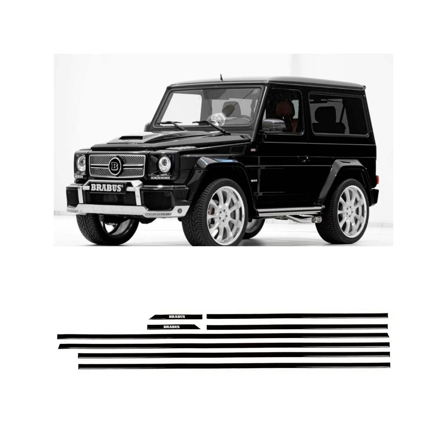 Brabus BLACK mouldings insertions black gloss for 3-door SWB Mercedes-Benz W463 G-Class