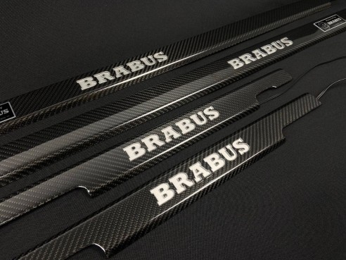 Carbon fiber LED Illuminated RED Brabus Door Sills 4 pcs for Mercedes-Benz G W463