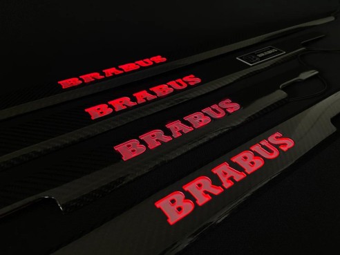 Carbon fiber LED Illuminated RED Brabus Door Sills 4 pcs for Mercedes-Benz G W463