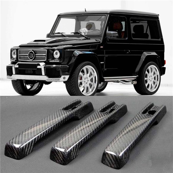  - G Class W463 - Carbon fiber door handles covers 3pcs for 3-door SWB Mercedes-Benz W463 G-Class - 1 - Carbon fiber door handle