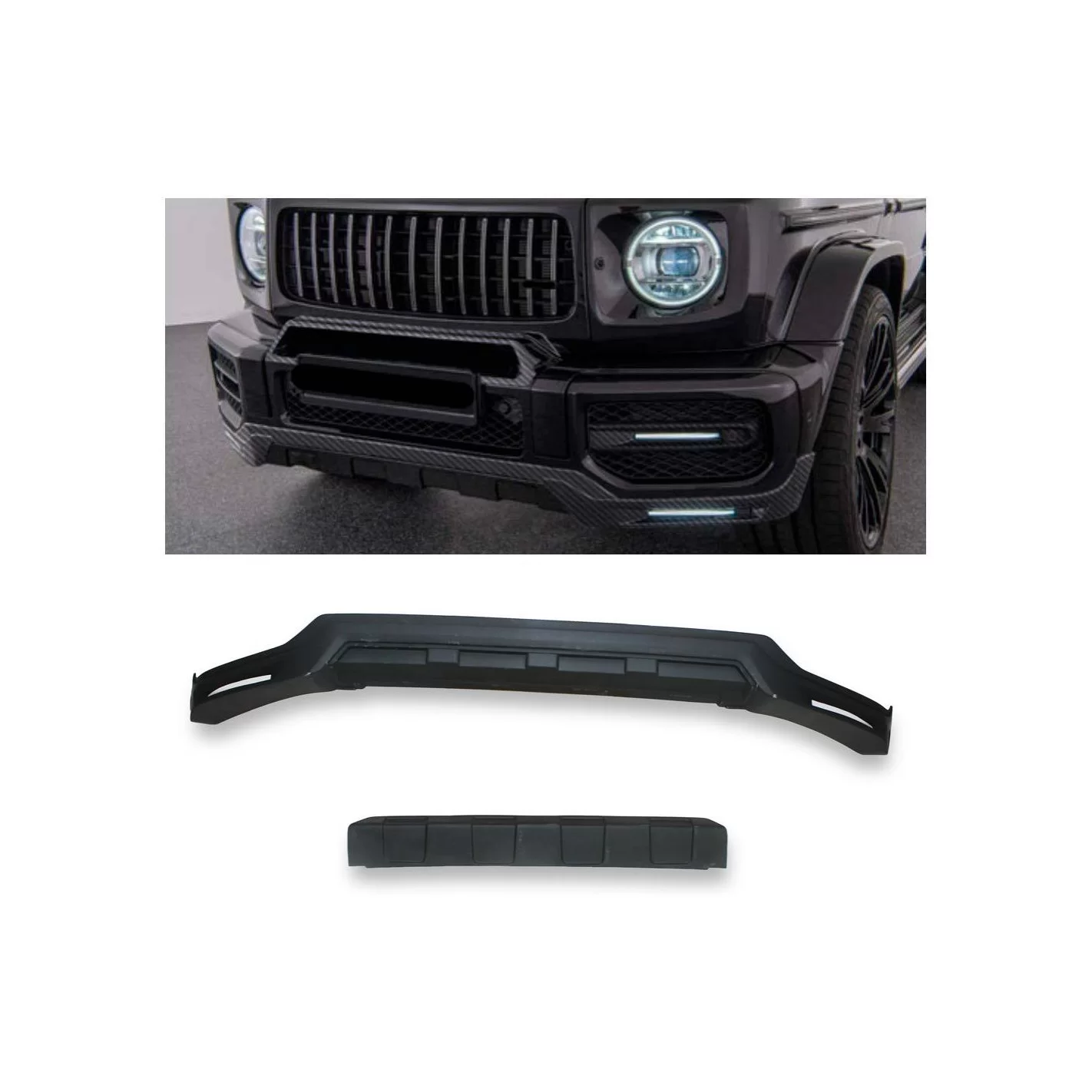 Fiberglass BRABUS front lip spoiler with LED for G63 AMG Bumper Mercedes-Benz W463a G-Class