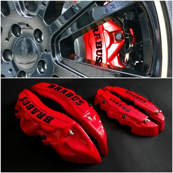 Fiberglass red Brabus Carbon Ceramic brake caliper covers for Mercedes-Benz G-Class W463