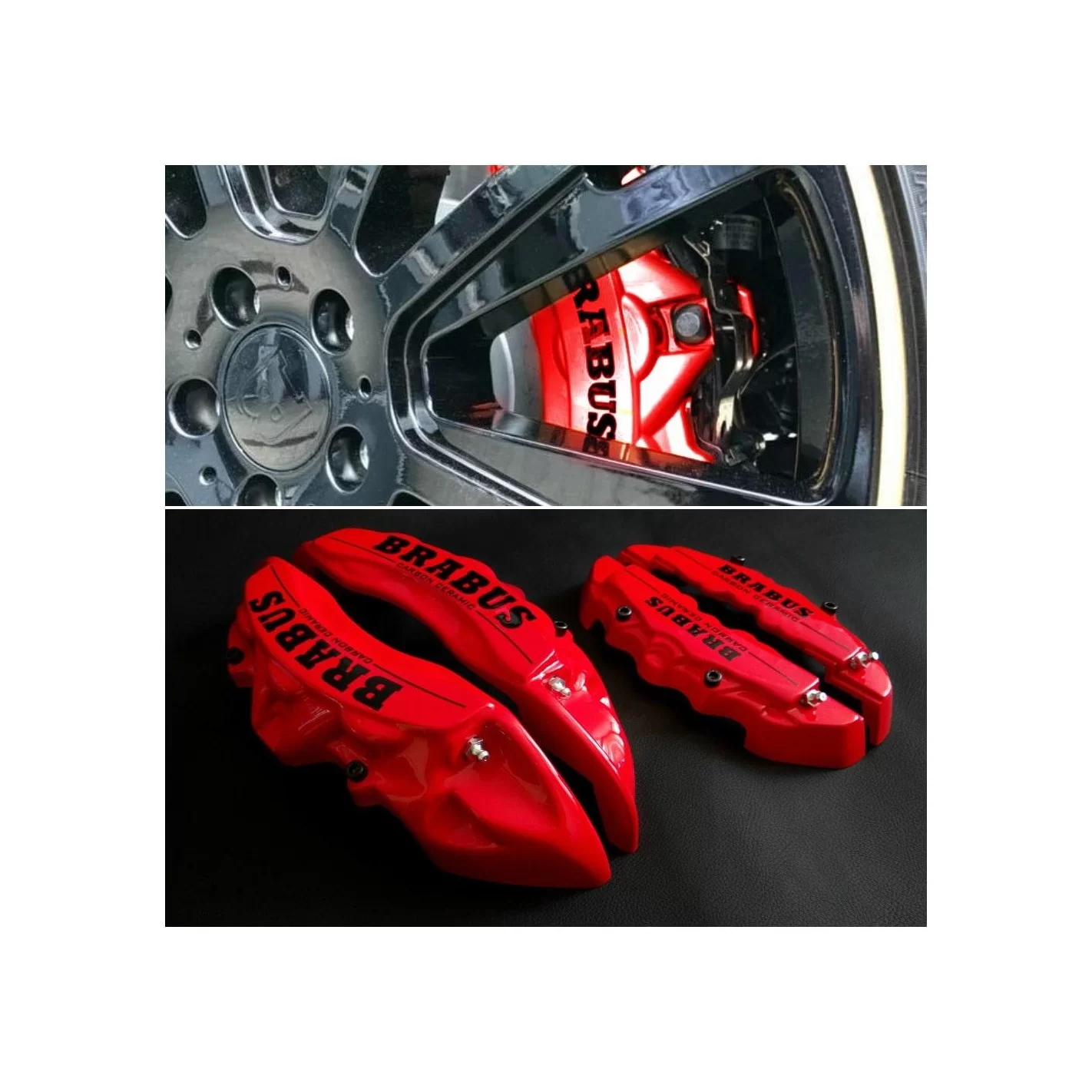 Fiberglass red Brabus Carbon Ceramic brake caliper covers for Mercedes-Benz G-Class W463