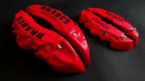 Fiberglass red Brabus Carbon Ceramic brake caliper covers for Mercedes-Benz G-Class W463