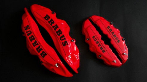 Fiberglass red Brabus Carbon Ceramic brake caliper covers for Mercedes-Benz G-Class W463