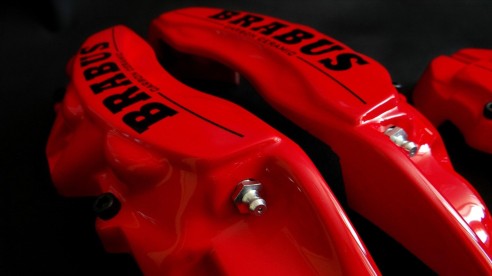 Fiberglass red Brabus Carbon Ceramic brake caliper covers for Mercedes-Benz G-Class W463