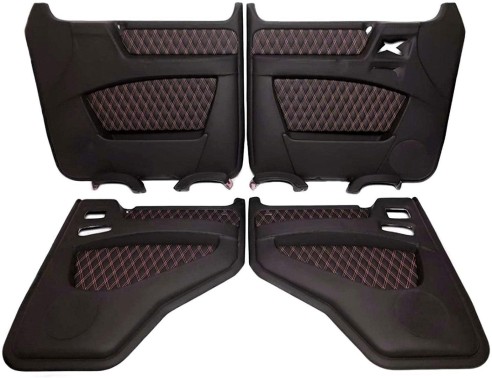 Fiberglass door panels with leather trim for mercedes-benz g-wagon g-class w463 1979 - 2001