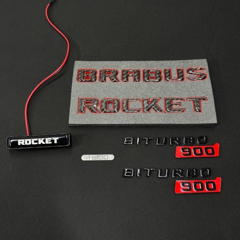 Brabus Rocket 900 LED emblem logo badges SET for Mercedes-Benz GT 4 door Coupe