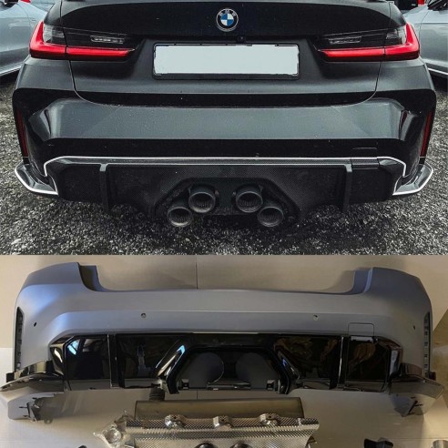 REAR BUMPER G80 M3 PERFORMANCE LOOK WITH EXHAUST FOR BMW G20