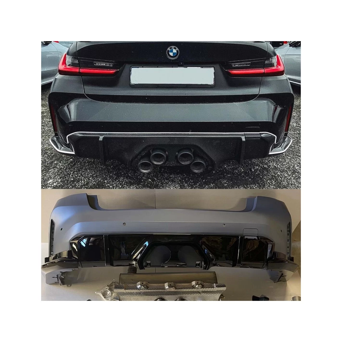 REAR BUMPER G80 M3 PERFORMANCE LOOK WITH EXHAUST FOR BMW G20