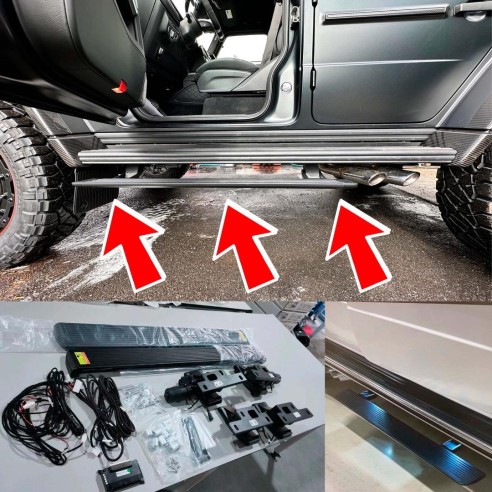 Electric running boards with LED illumination short side steps for Mercedes-Benz W463A W464 G-Class