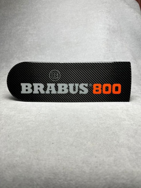 Carbon fiber badge emblem logo for rear spare tire wheel cover BRABUS 800 orange Mercedes-Benz W463A…