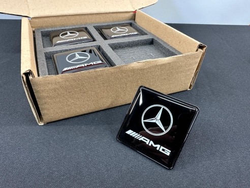  - Emblems - Metallic AMG seats emblem badge logo set for Mercedes-Benz cars - 5 - Metallic AMG seats emblem badge logo set for 