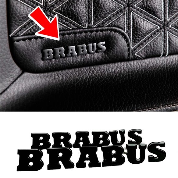 Metallic brabus badge emblem lettering for the door panel trim mercedes-benz w463a g-class