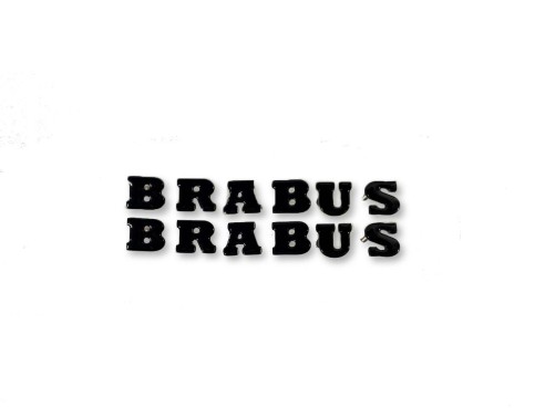 Metallic brabus badge emblem lettering for the door panel trim mercedes-benz w463a g-class