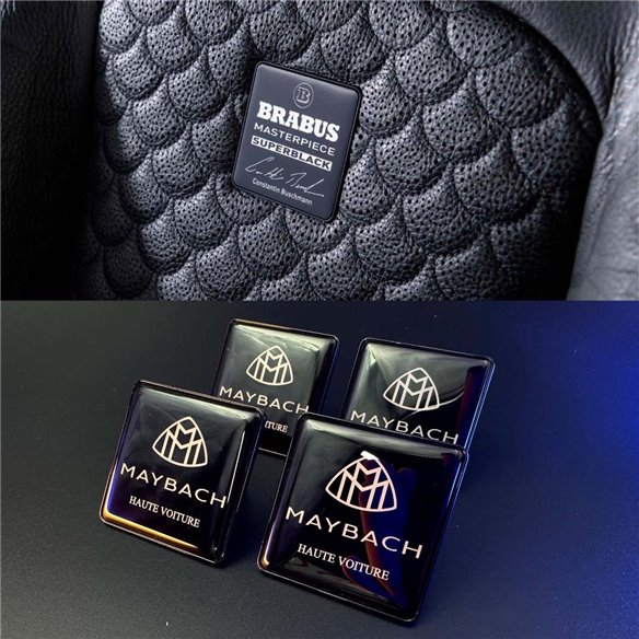  - Emblems - Metallic MAYBACH seats emblem badge logo set for Mercedes-Benz cars - 1 - Metallic MAYBACH seats emblem badge logo 