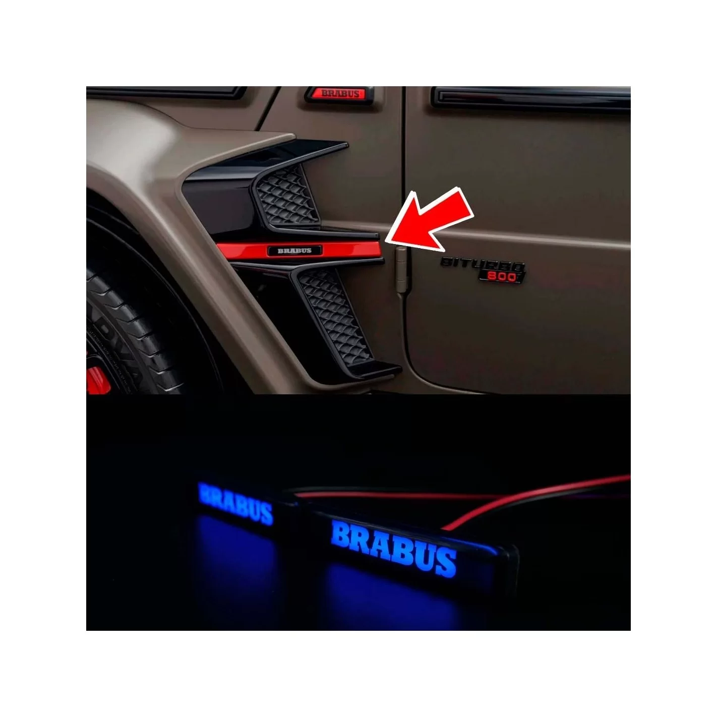 BLUE LED Brabus emblem for fender inserts Brabus Widestar body kit Mercedes W463A