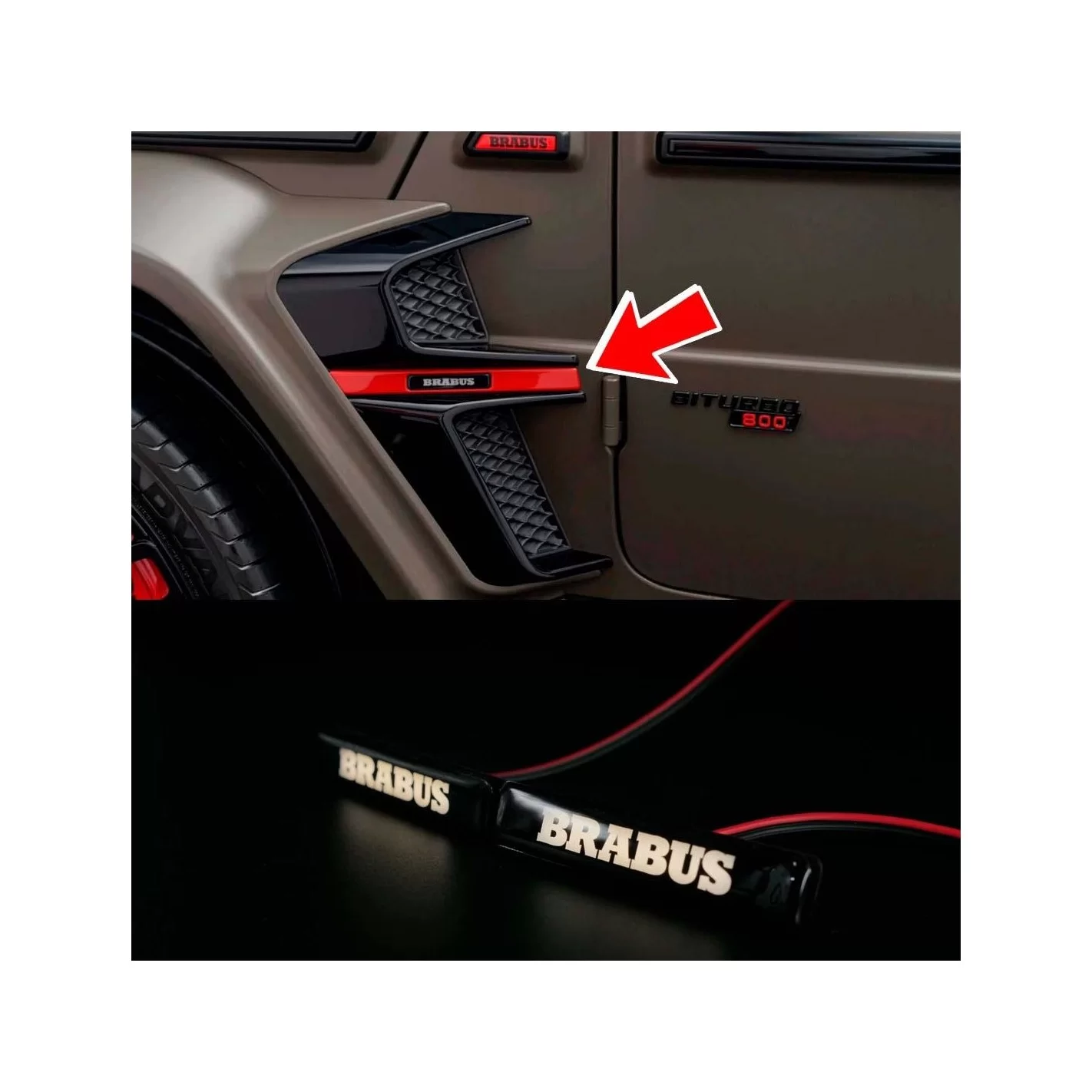 WHITE LED Brabus emblem for fender inserts Brabus Widestar body kit Mercedes W463A