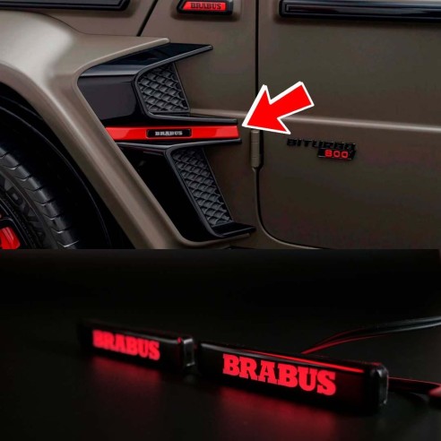 RED LED Brabus emblem for fender inserts Brabus Widestar body kit Mercedes W463A