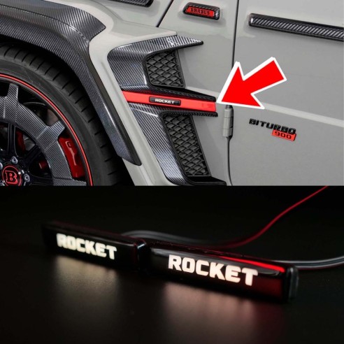 WHITE LED Brabus Rocket emblem for fender inserts Brabus Widestar body kit Mercedes W463A