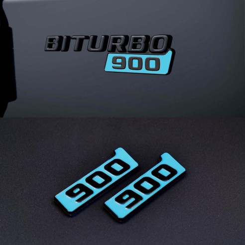 Metallic Brabus 900 BITURBO Tiffany fenders emblem logo badges for Mercedes-Benz W463A G-Class