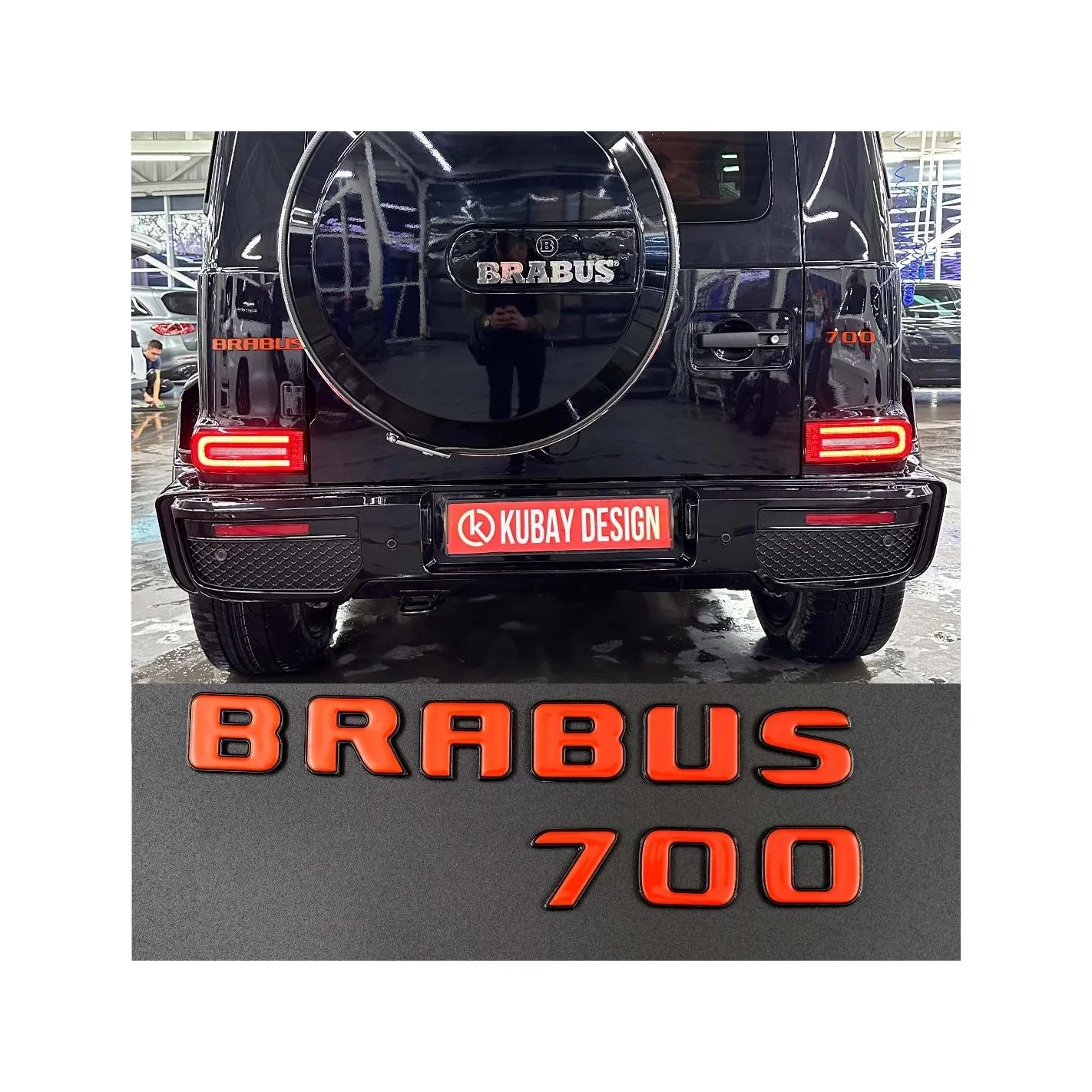 Brabus 700 emblem logo ORANGE metallic for Mercedes-Benz W463A W464 G-Class