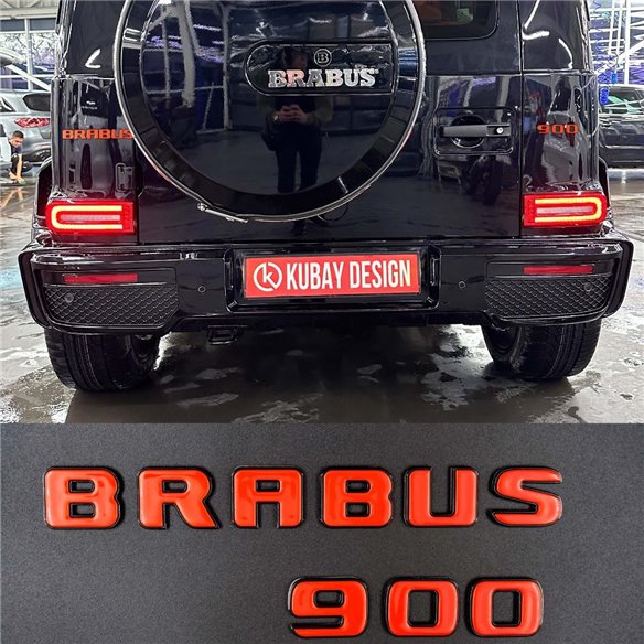 Brabus 900 emblem logo ORANGE metallic for Mercedes-Benz W463A W464 G-Class