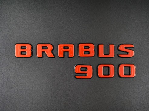 Brabus 900 emblem logo ORANGE metallic for Mercedes-Benz W463A W464 G-Class