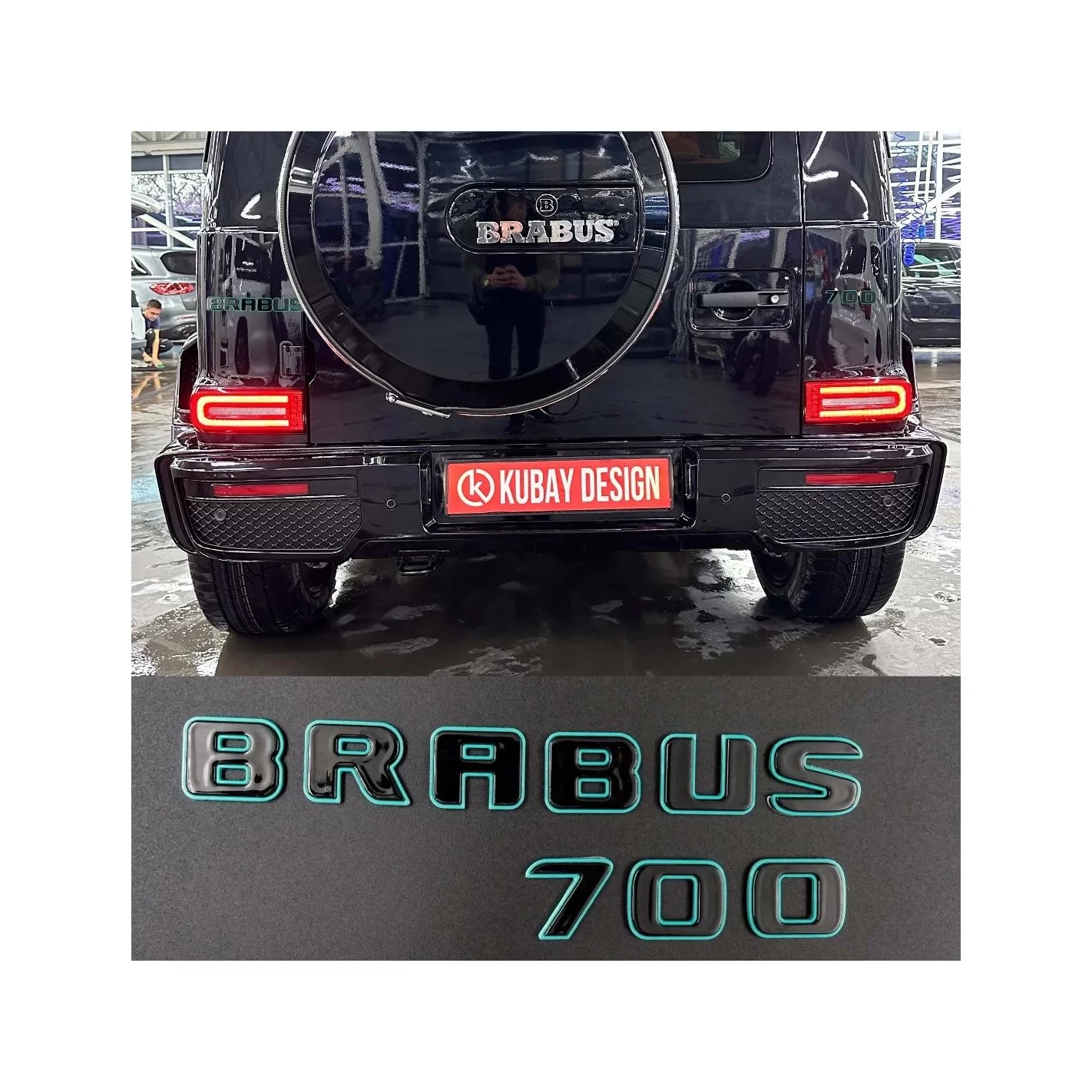 Metallic Brabus 700 Tiffany with Black emblems badges set for Mercedes-Benz G-class w463a w464