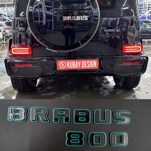 Metallic Brabus 800 Tiffany with Black emblems badges set for Mercedes-Benz G-class w463a w464