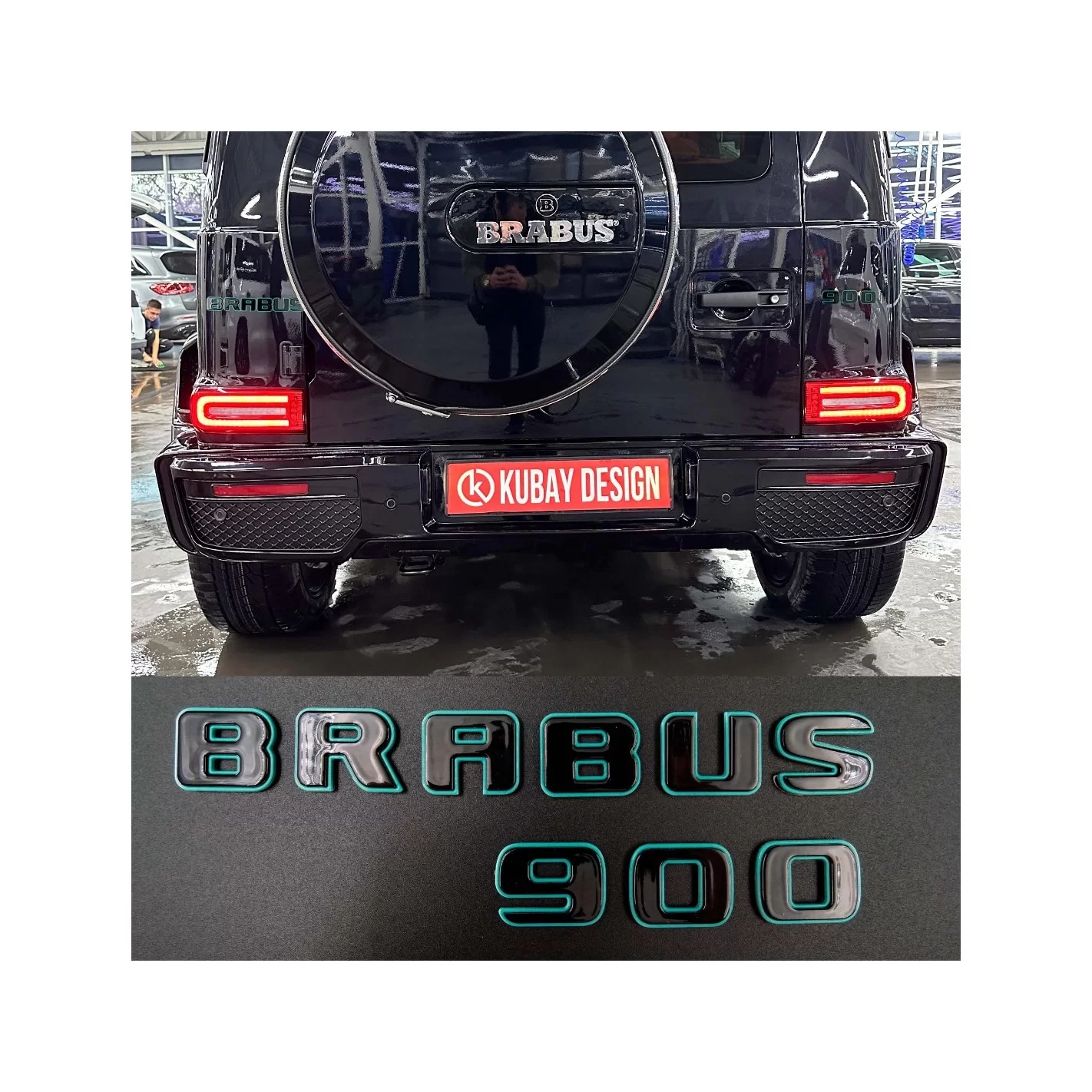 Metallic Brabus 900 Tiffany with Black emblems badges set for Mercedes-Benz G-class w463a w464