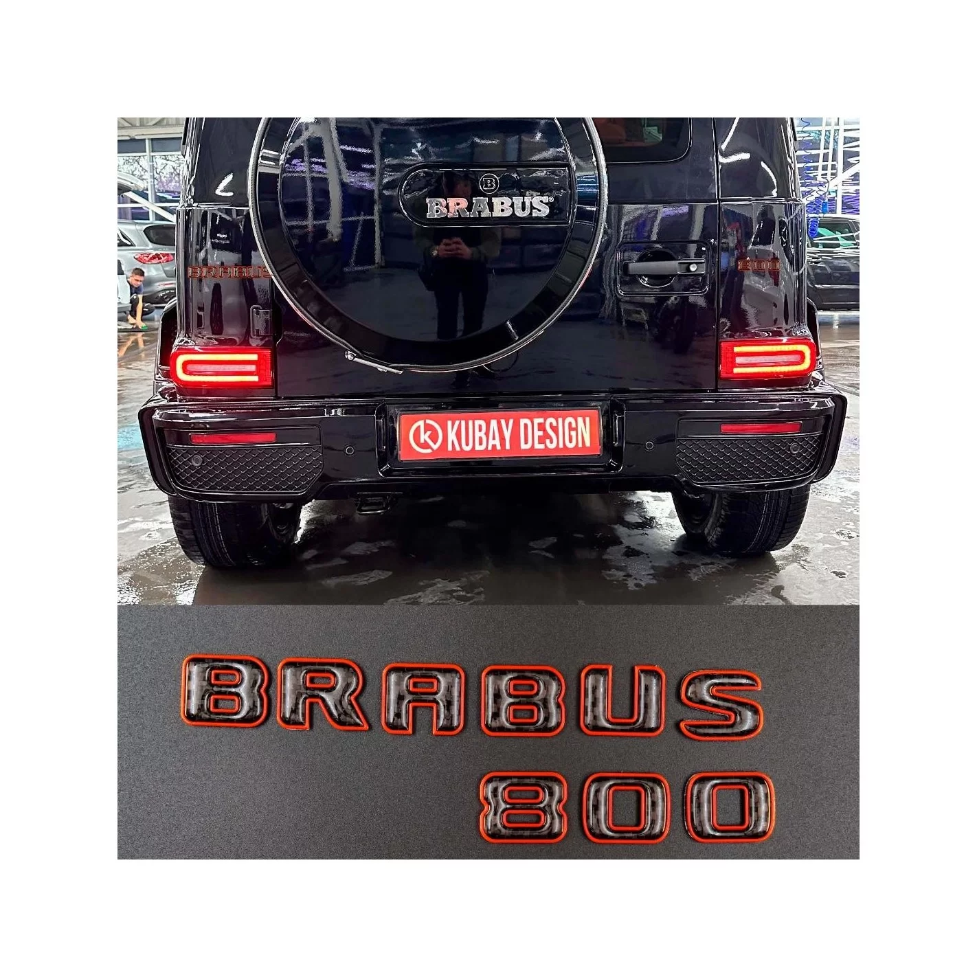 Brabus 800 orange with carbon emblem for Mercedes-Benz W463A