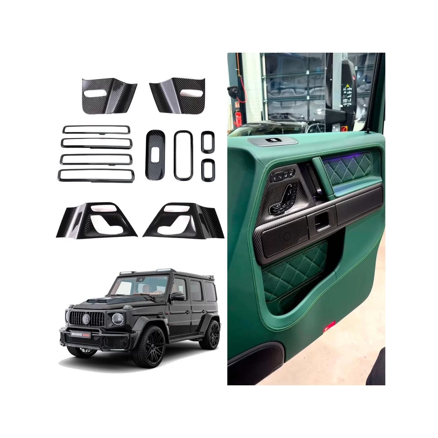  - G Class W463A - Carbon fiber decor of door panels for Mercedes W463A - 1 - Carbon fiber decor of door panels for Mercedes W46