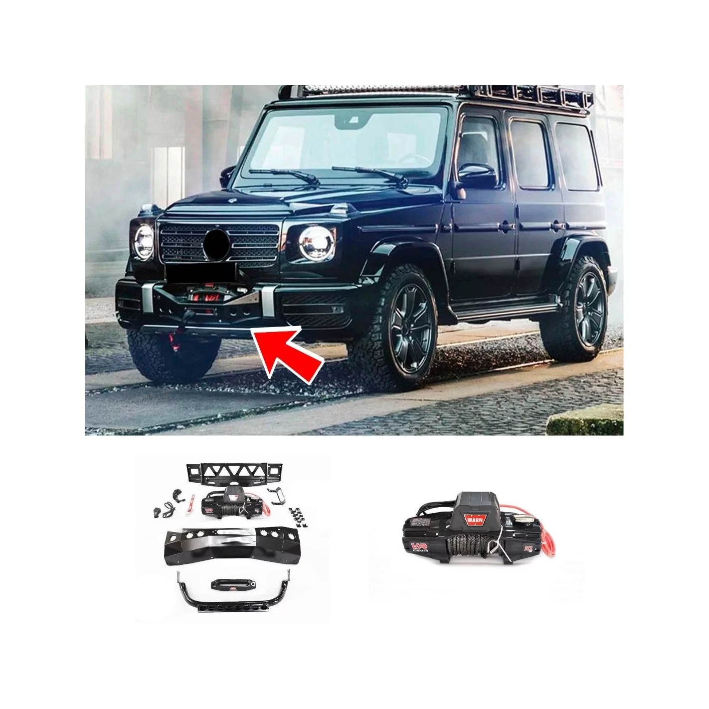 Winch mount kit W463A for Mercedes-Benz AMG bumper