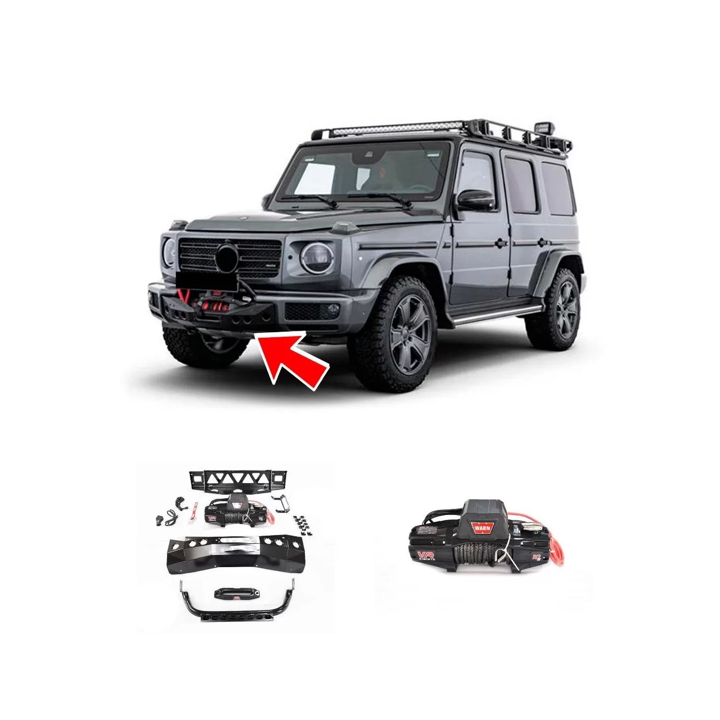 Winch mount kit W463A for Mercedes-Benz G500 bumper