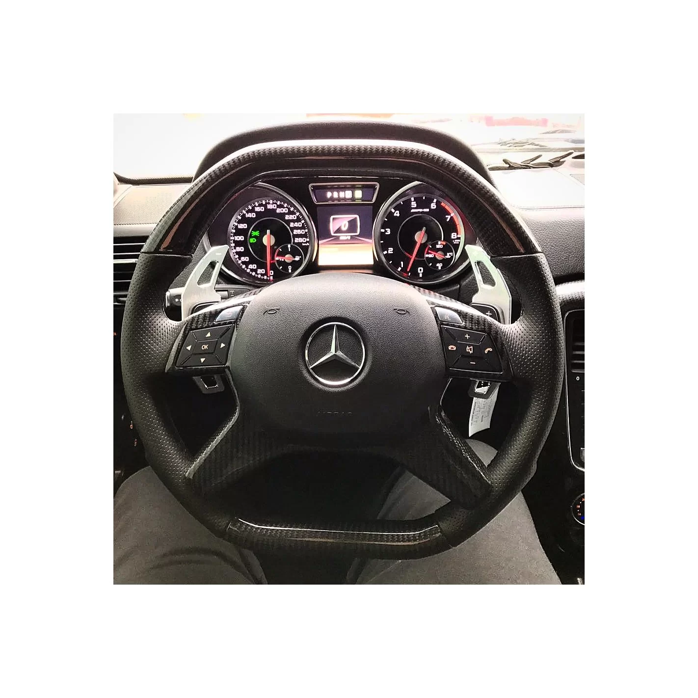 Mercedes-Benz E-Class G-Class GL ML W166 X166 W463 Steering Wheel Leather Carbon