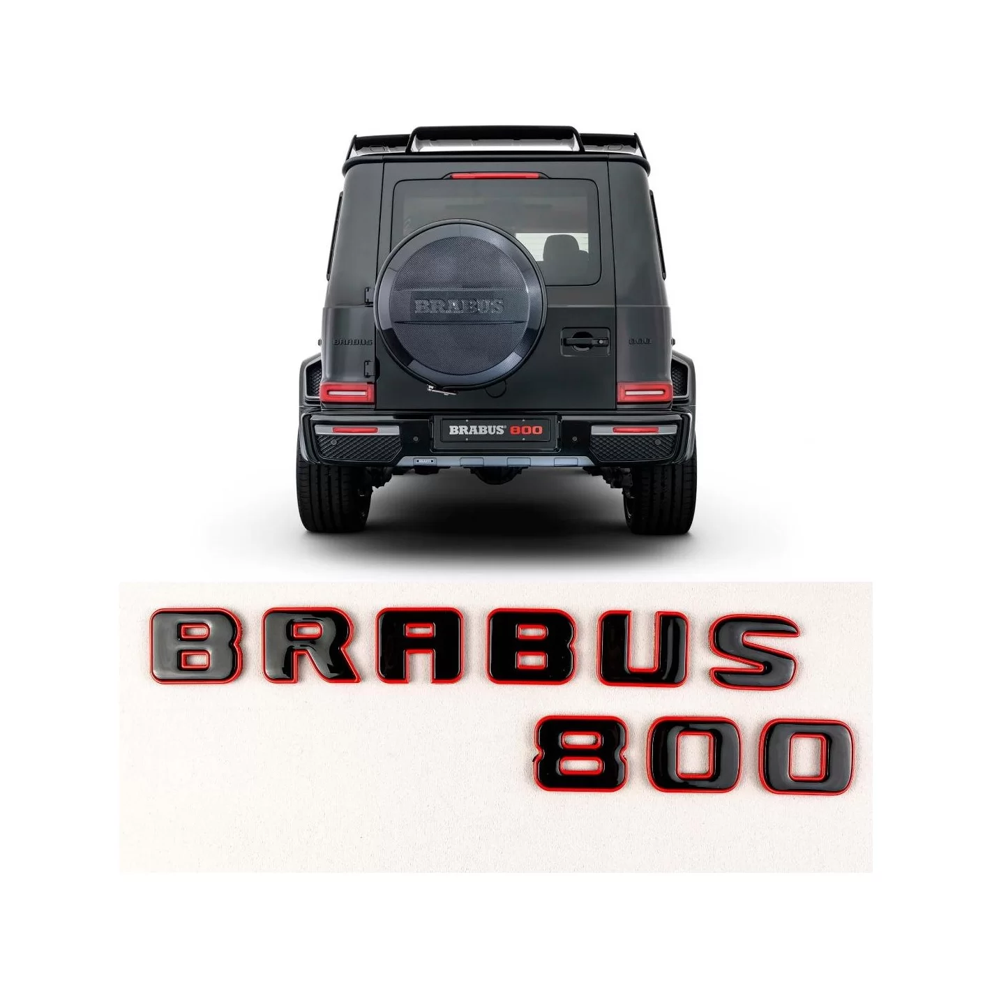 Tail badges Brabus 800 emblem red with black logo W463A G-Class