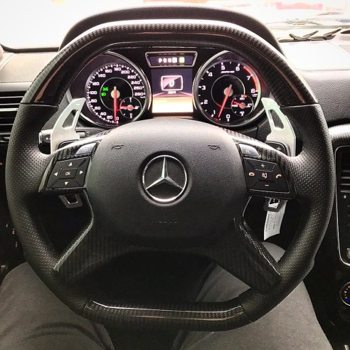 Mercedes-Benz E-Class G-Class GL ML W166 X166 W463 Steering Wheel Leather Carbon